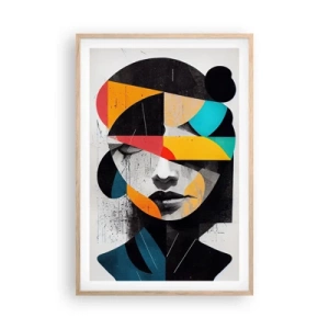 Pôster com moldura de carvalho claro - Retrato interior multicolorido - 61x91 cm