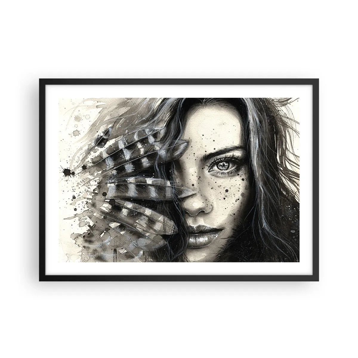 Pôster com moldura preta - Beleza selvagem - 70x50 cm