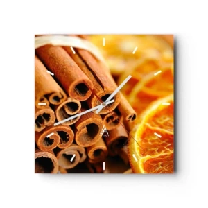 Relógio de parede - Relógio em vidro - Sente o cheiro? - 30x30 cm