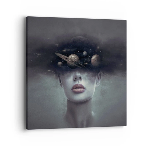 Quadro em tela - E os planetas estão a enlouquecer... - 40x40 cm