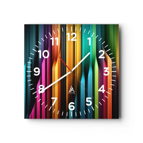 Relógio de parede - Relógio em vidro - Um órgão de luz - 30x30 cm