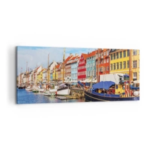 Quadro em tela - Orla alegre  - 100x40 cm