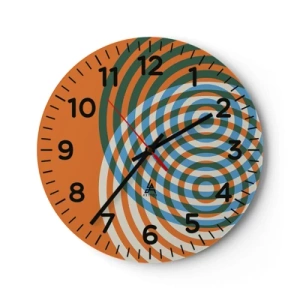 Relógio de parede - Relógio em vidro - Variação circular abstrata - 40x40 cm