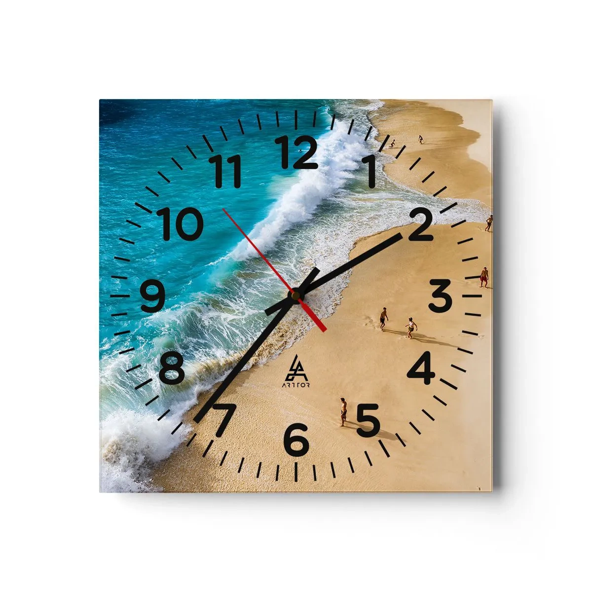 Relógio de parede - Relógio em vidro - E depois o sol, a praia… - 30x30 cm