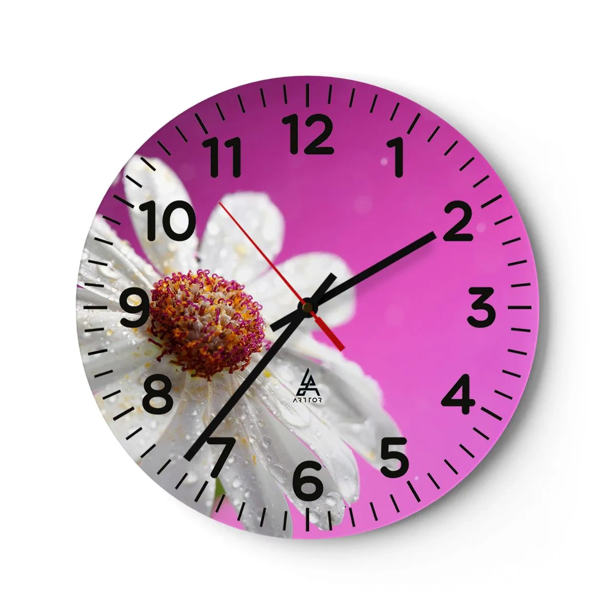 Relógio de parede - Relógio em vidro - Modesto em sua beleza - 30x30 cm