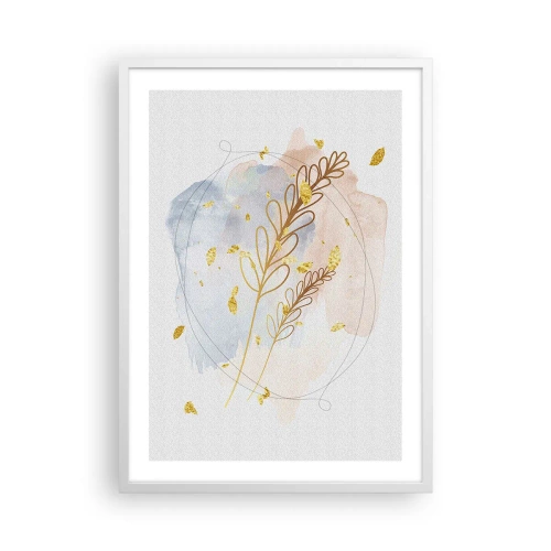 Pôster em moldura branca - Explosão dourada - 50x70 cm