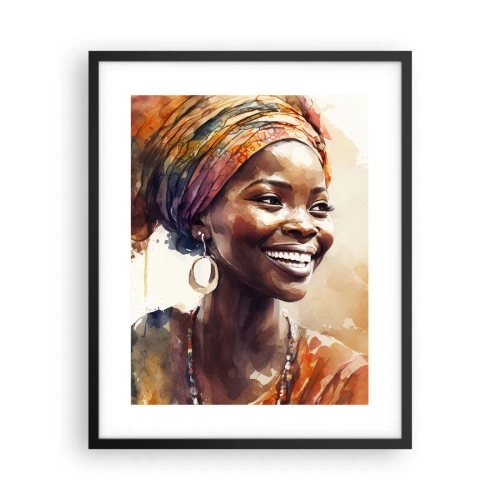 Pôster com moldura preta - Rainha africana - 40x50 cm