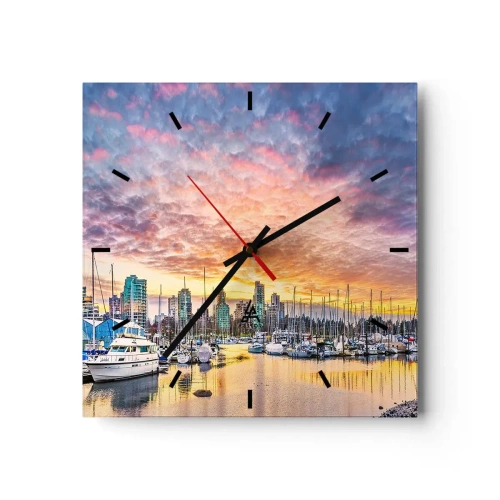 Relógio de parede - Relógio em vidro - Cidade de mil marinheiros - 30x30 cm