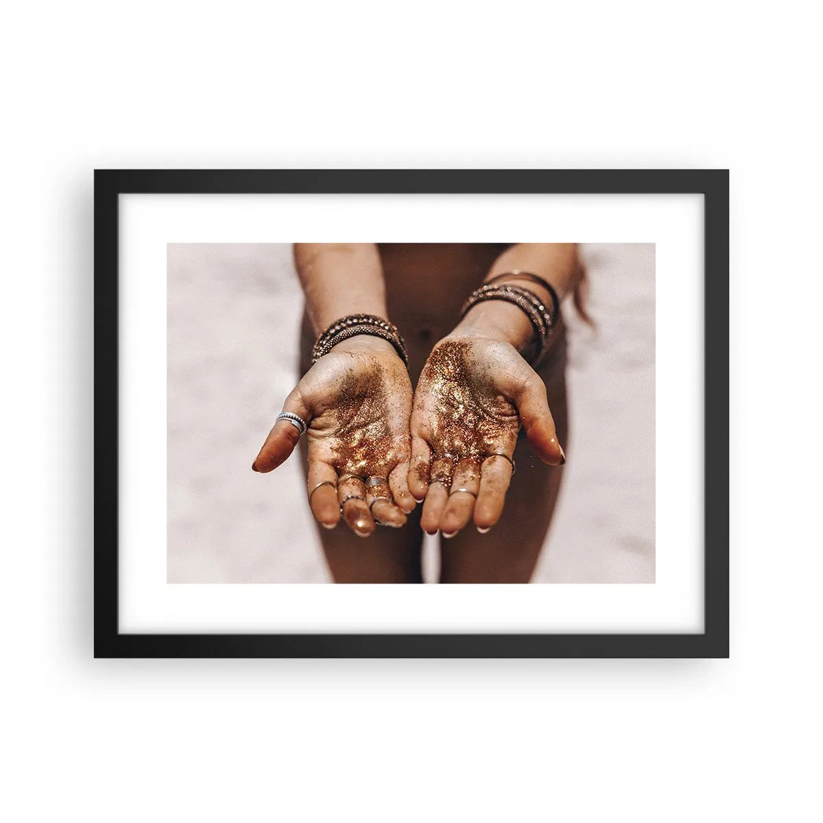 Pôster com moldura preta - Um presente para si - 40x30 cm