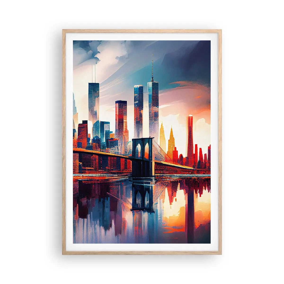 Pôster com moldura de carvalho claro - Nova York dos sonhos - 70x100 cm
