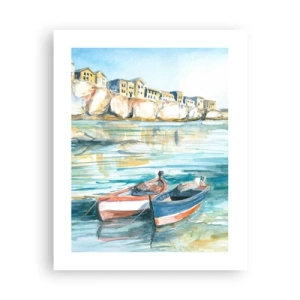 Pôster - Paisagem em azul - 40x50 cm