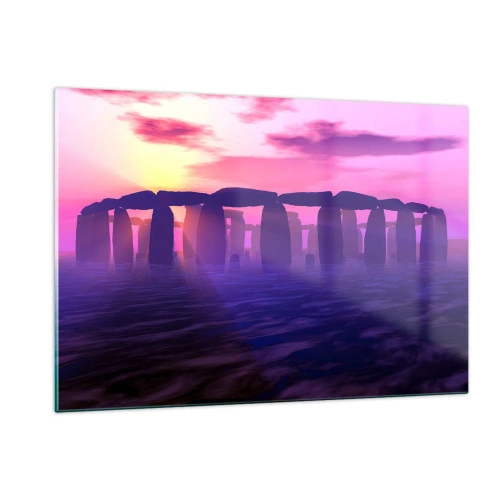 Quadro em vidro - O mistério do amanhecer no nevoeiro - 120x80 cm