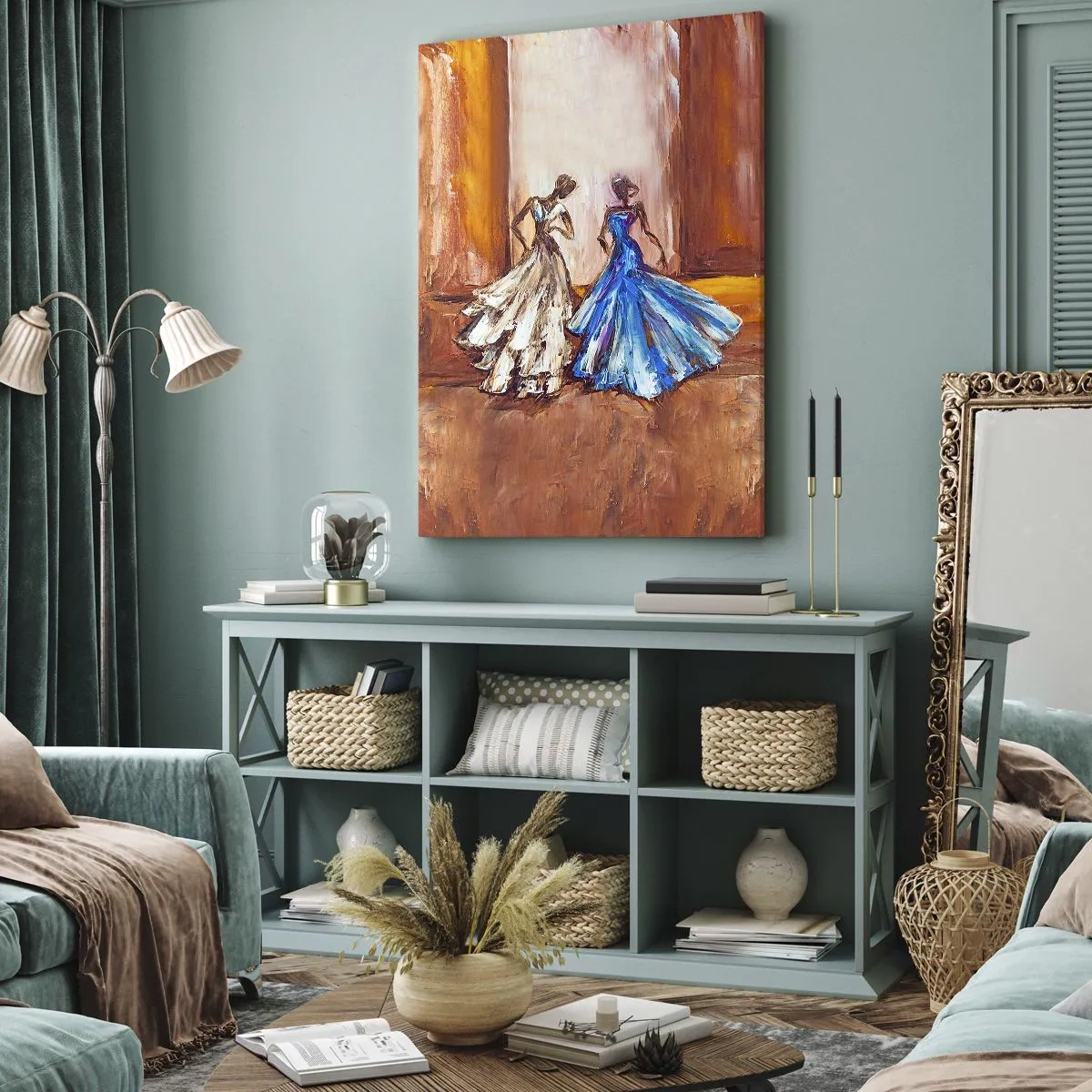 Quadro em tela - Uma bela dupla - 45x80 cm