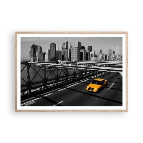 Pôster com moldura de carvalho claro - A cor da cidade grande - 100x70 cm