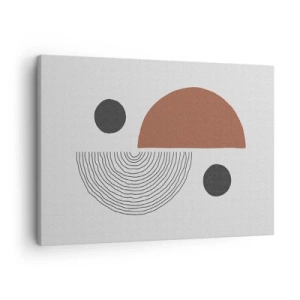 Quadro em tela - Formas geométricas em tons de marrom e preto - 70x50cm - Perfeição das rodas - Decoração de parede moderna para a sala de estar e quarto ARTTOR