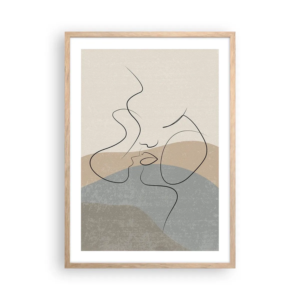 Pôster com moldura de carvalho claro - Como uma pincelada - 50x70 cm
