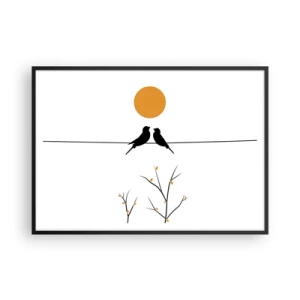 Pôster com moldura preta - A noite dos rouxinóis - 100x70 cm