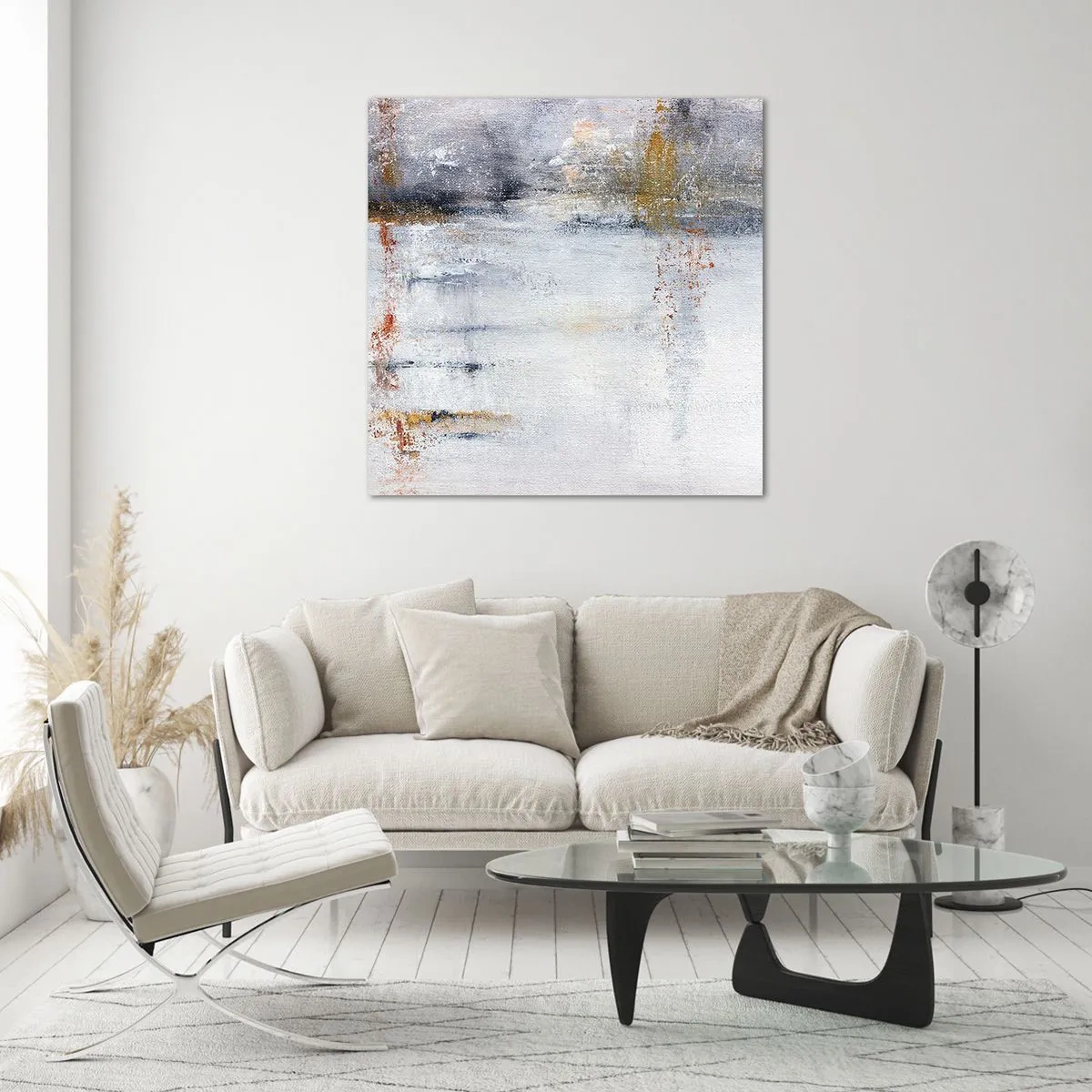 Quadro em vidro - Atrás da cortina de ar - 70x70 cm