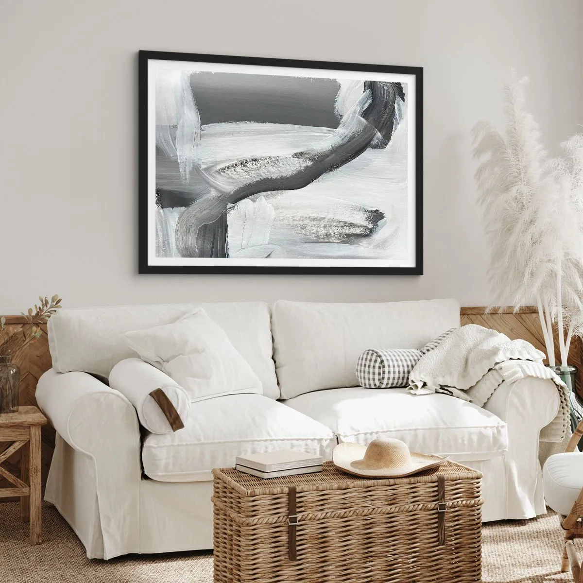 Pôster com moldura preta - Um movimento decisivo - 100x70 cm