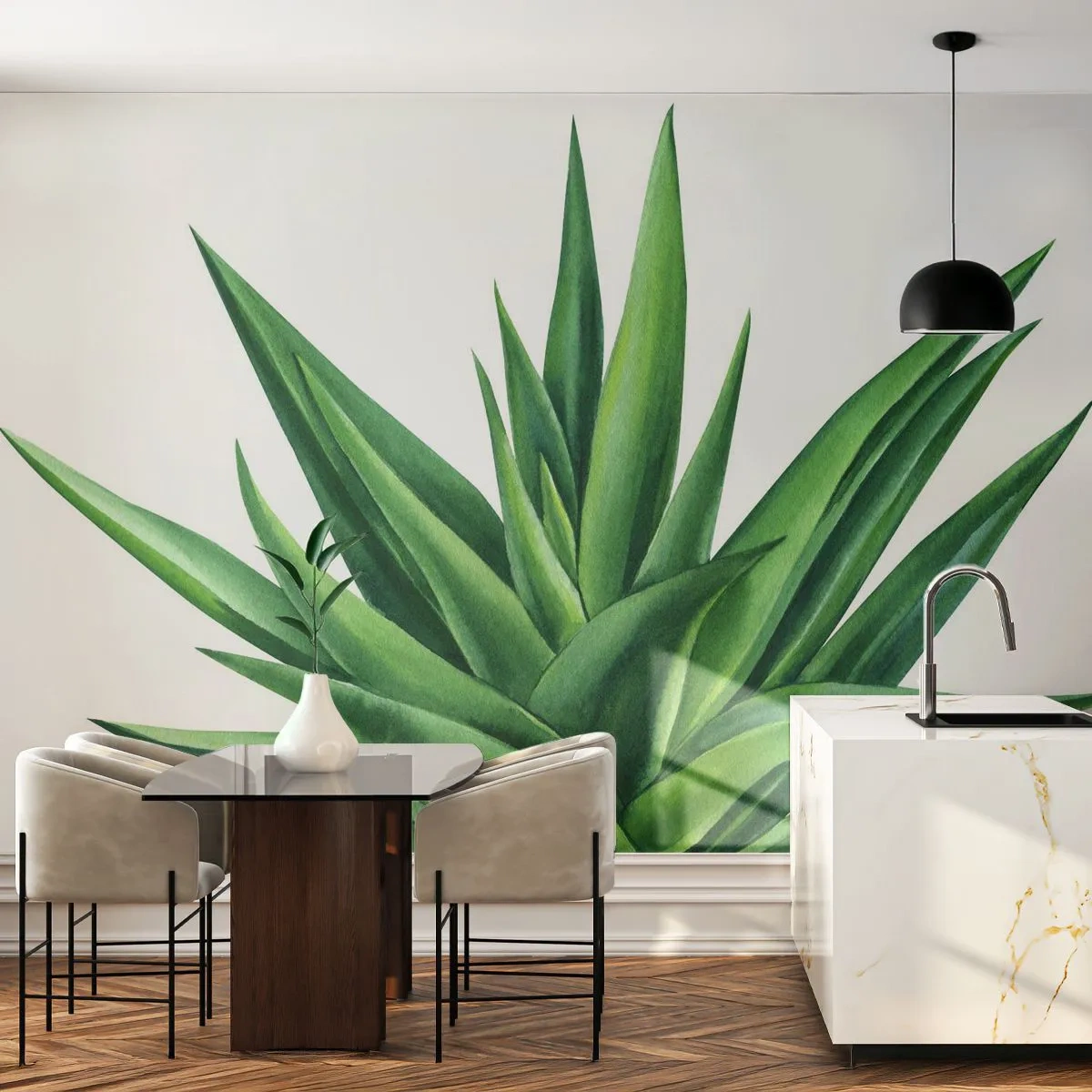 Papel de Parede Standard Eco - Verde – força – vida - Plantar, Babosa, Botânica - 250x175 cm