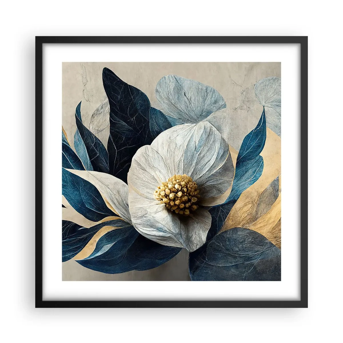 Pôster com moldura preta - Tem um coração de ouro - 50x50 cm