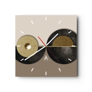 Relógio de parede - Relógio em vidro - Variações ao redor do círculo - 40x40 cm