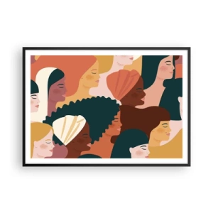 Pôster com moldura preta - Apenas feminilidade - 100x70 cm