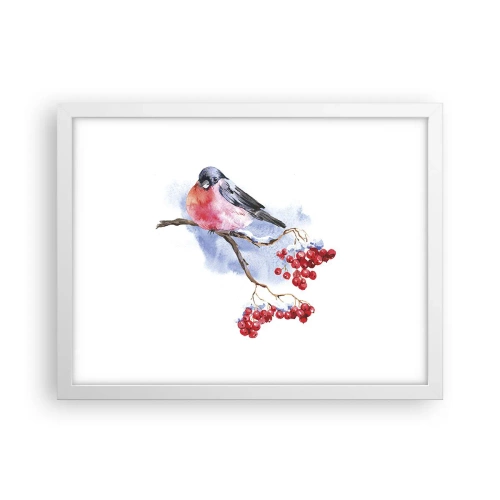 Pôster em moldura branca - Inverno a cores - 40x30 cm