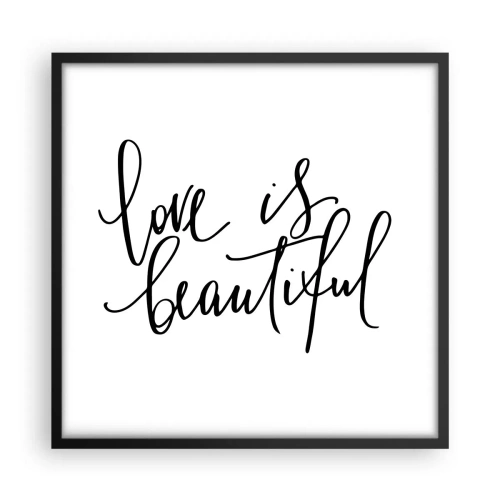 Pôster com moldura preta - Leia e repita - 50x50 cm