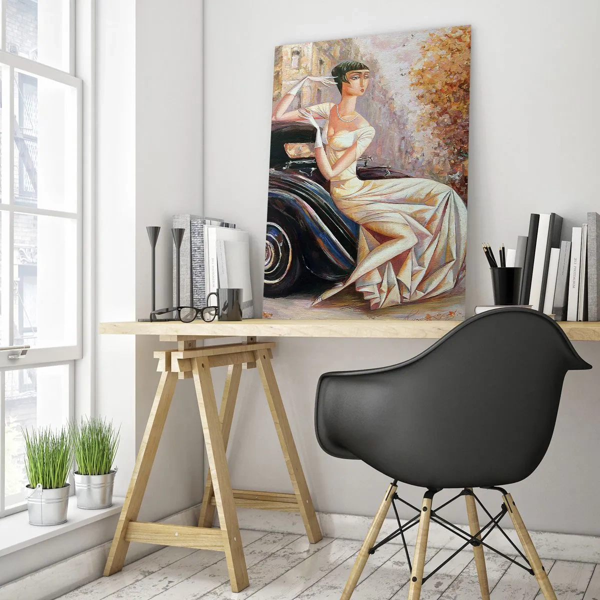 Quadro em vidro - Elegância retro - 50x70 cm