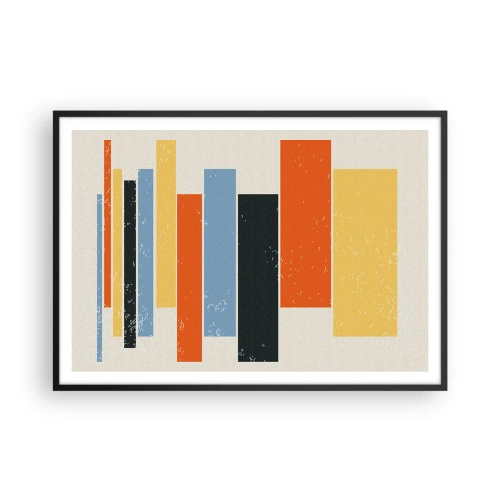 Pôster com moldura preta - Notação musical - 100x70 cm