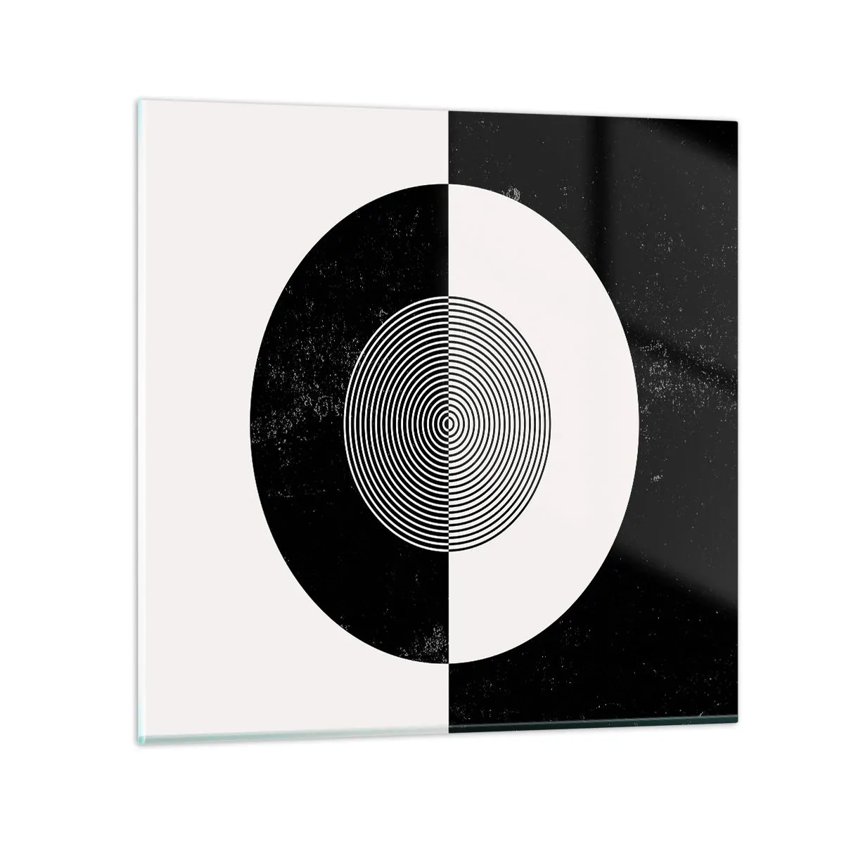 Quadro em vidro - Harmonia a preto e branco - 40x40 cm