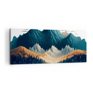 Quadro em tela - Paisagem montanhosa perfeita - 100x40 cm