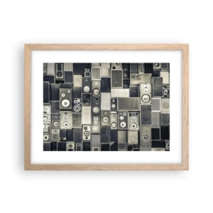 Pôster com moldura de carvalho claro - Está tudo bem - 40x30 cm