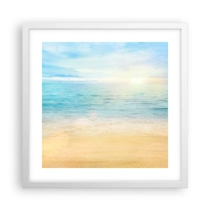Pôster em moldura branca - Grande azul - 40x40 cm