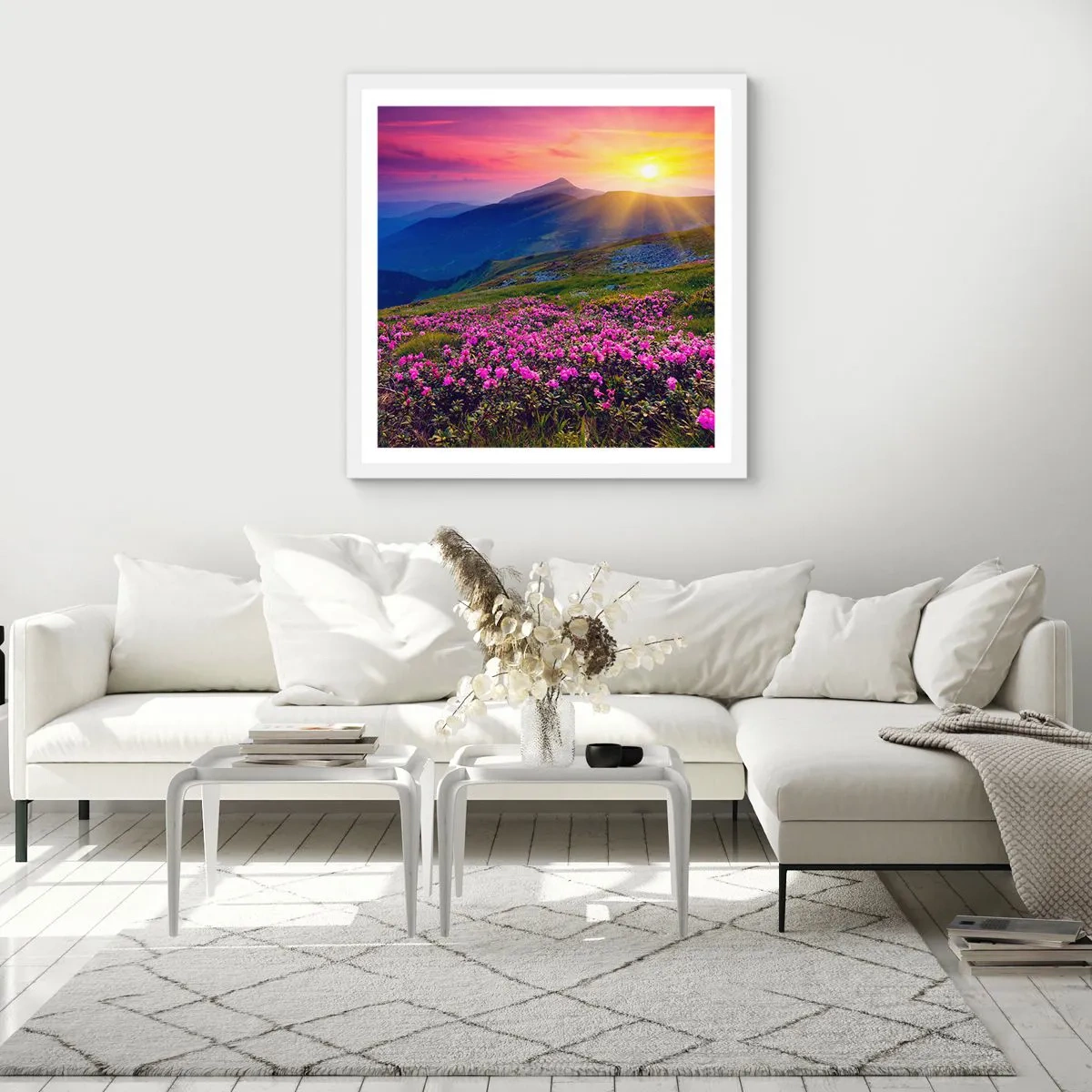 Pôster em moldura branca - …Cheiro de pinheiros e ervas da montanha - 40x40 cm