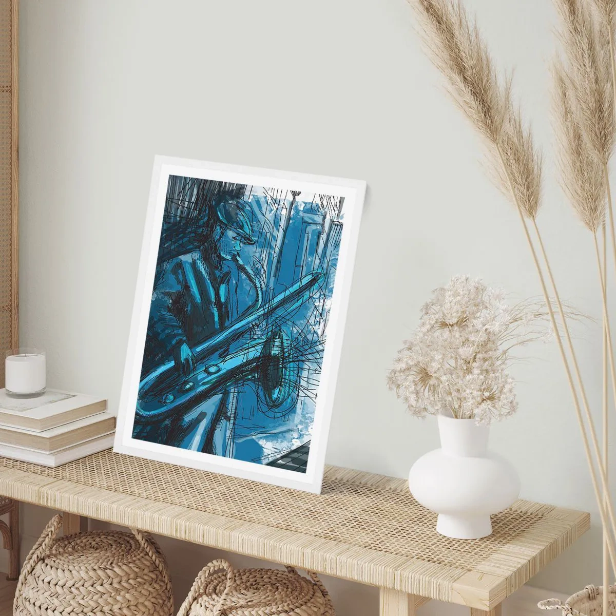 Pôster em moldura branca - Rapsódia Urbana - 40x50 cm