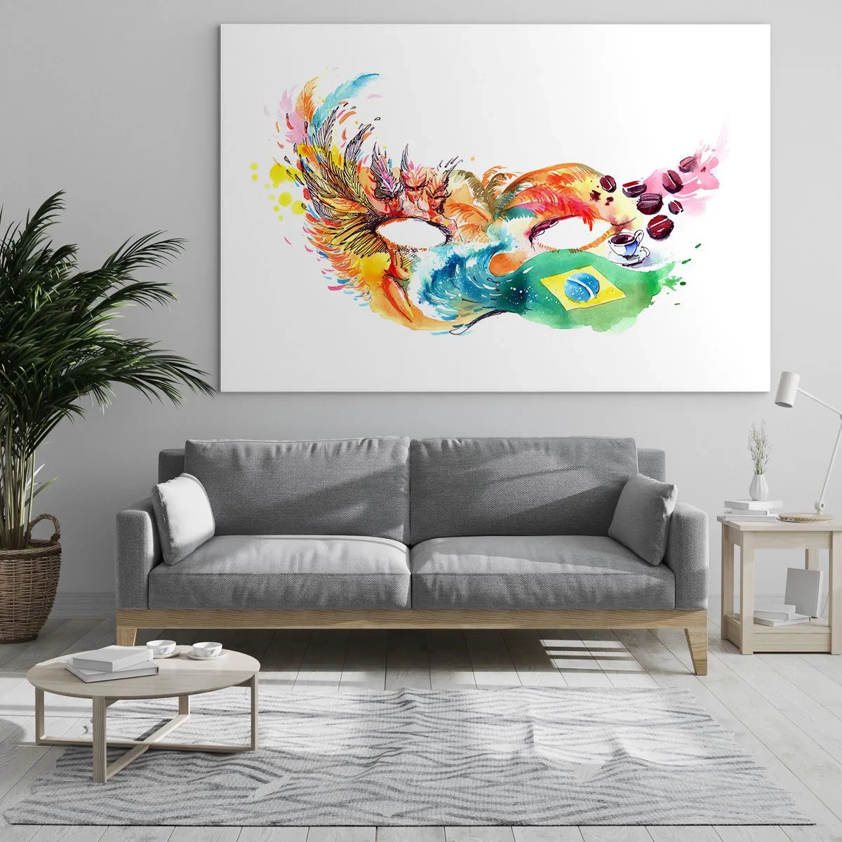 Quadro em vidro - O Brasil lhe recebe com samba - 120x80 cm