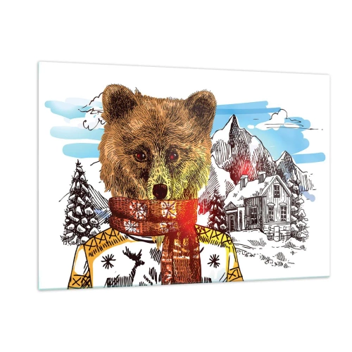 Quadro em vidro - Cabana de urso - 120x80 cm
