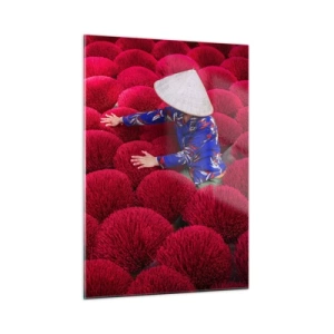 Quadro em vidro - No campo de arroz - 50x70 cm