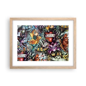 Pôster com moldura de carvalho claro - O sonho do tatuador - 40x30 cm