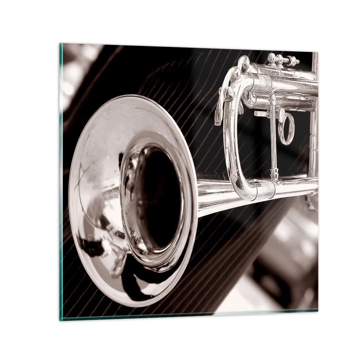 Quadro em vidro - Uma viagem musical aos anos 30 - 30x30 cm