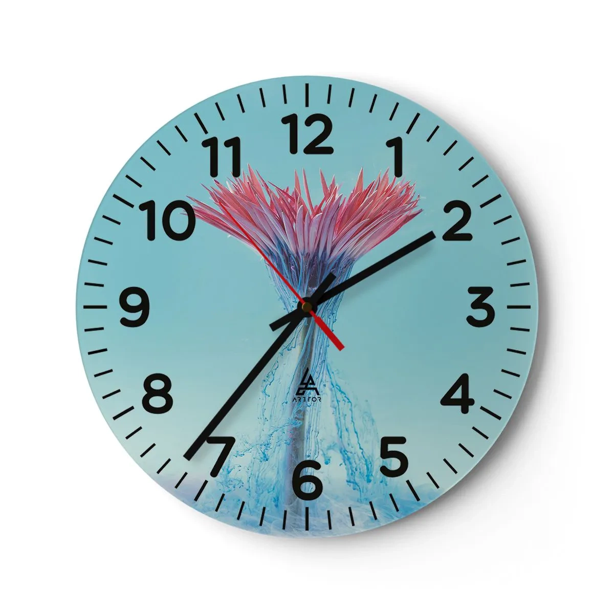 Relógio de parede - Relógio em vidro - Num abraço revigorante - 40x40 cm