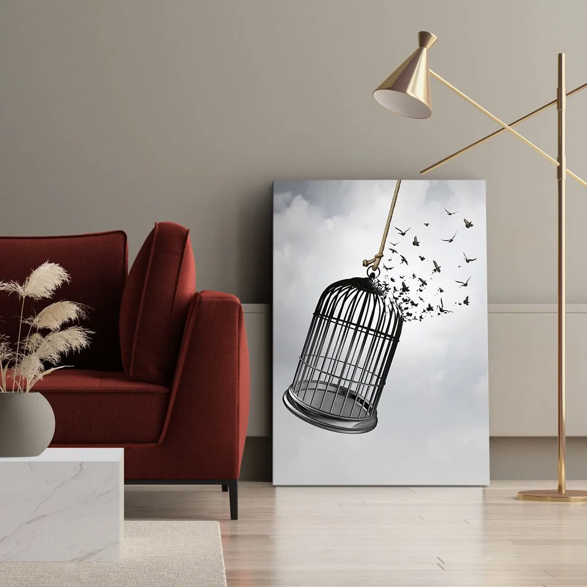 Quadro em tela - Fé... Esperança... Liberdade! - 65x120 cm
