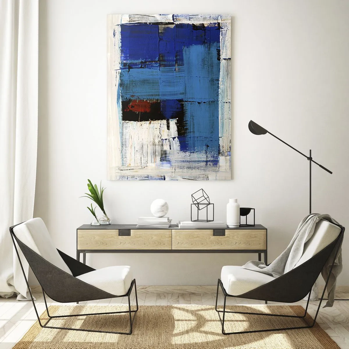 Quadro em vidro - O segredo do azul - 50x70 cm