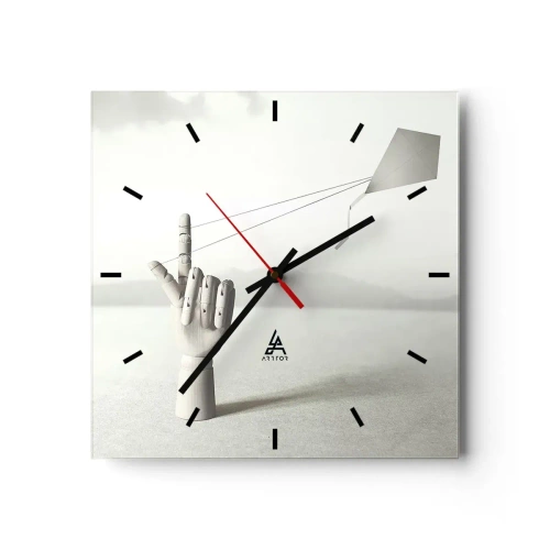 Relógio de parede - Relógio em vidro - Prova de força - 30x30 cm