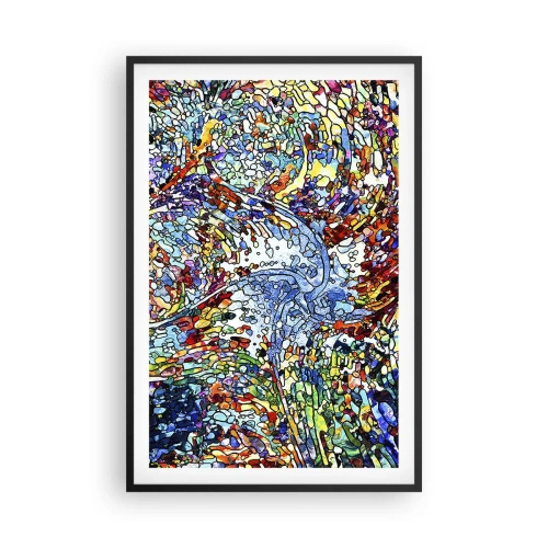 Pôster com moldura preta - Vitrais gotejantes - 61x91 cm