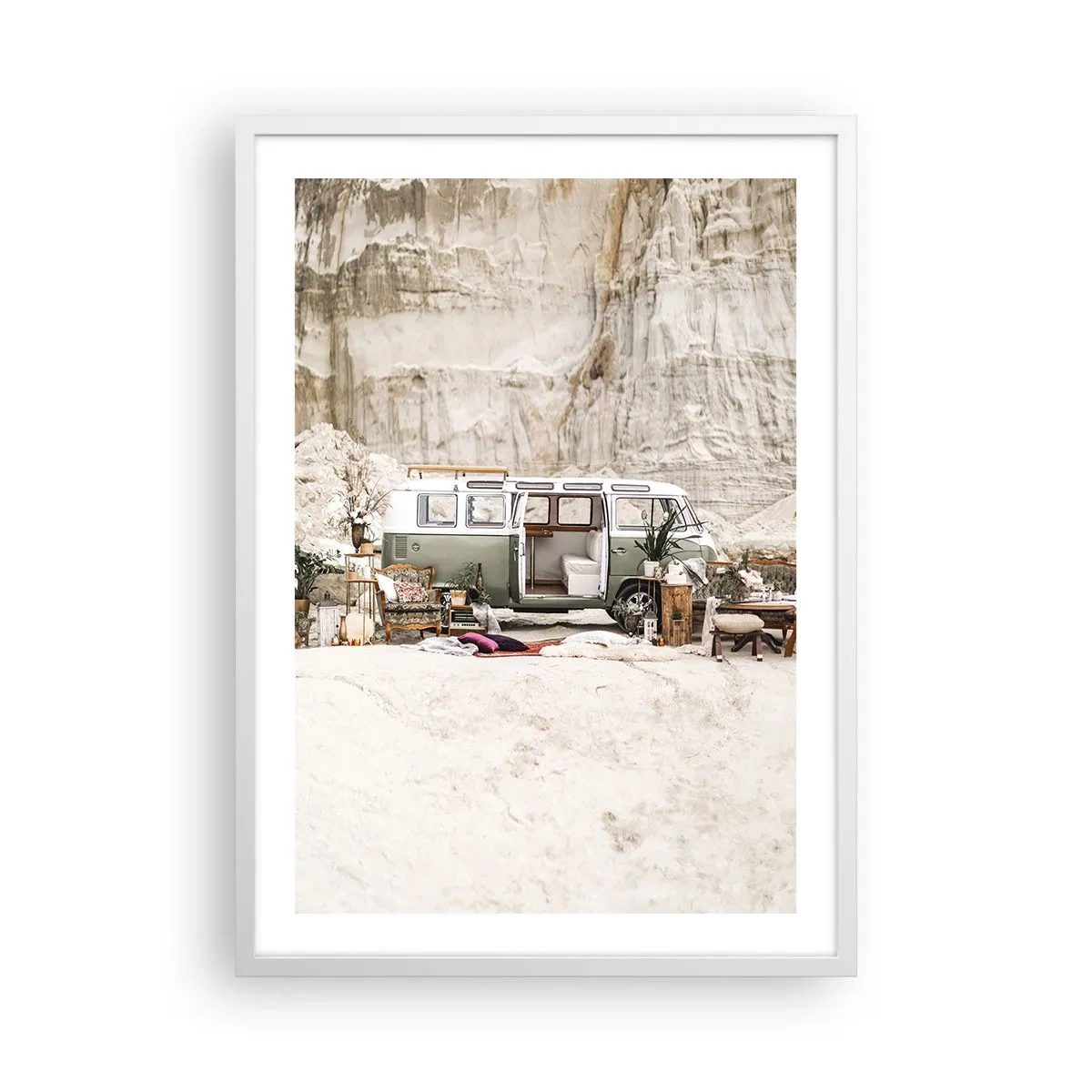 Pôster em moldura branca - É hora de começar a jornada - 50x70 cm