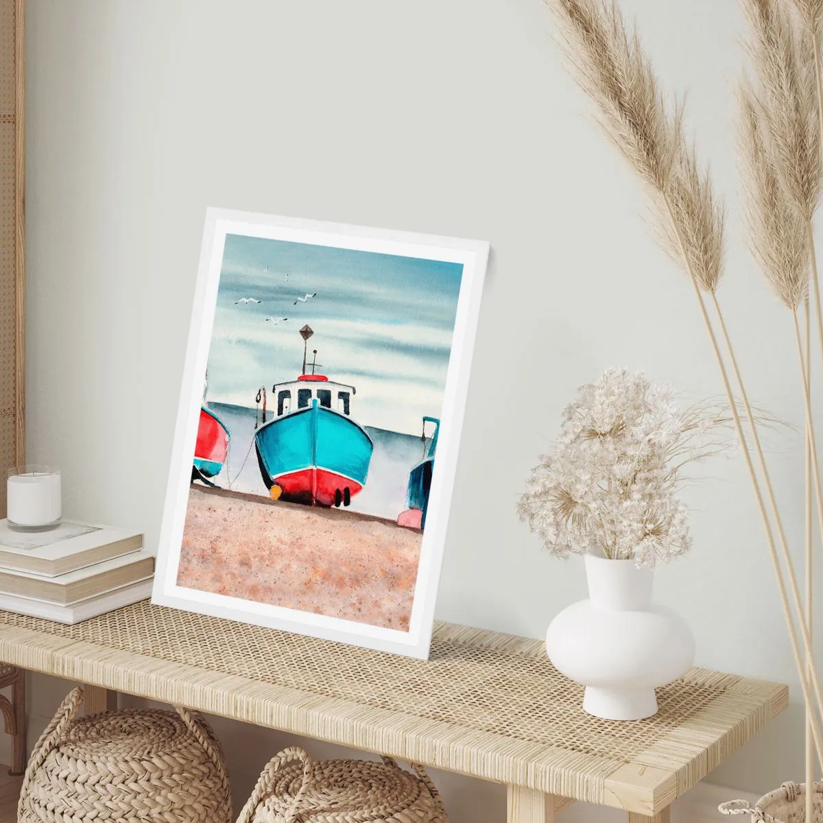 Pôster em moldura branca - Pronto para pescar - 30x40 cm