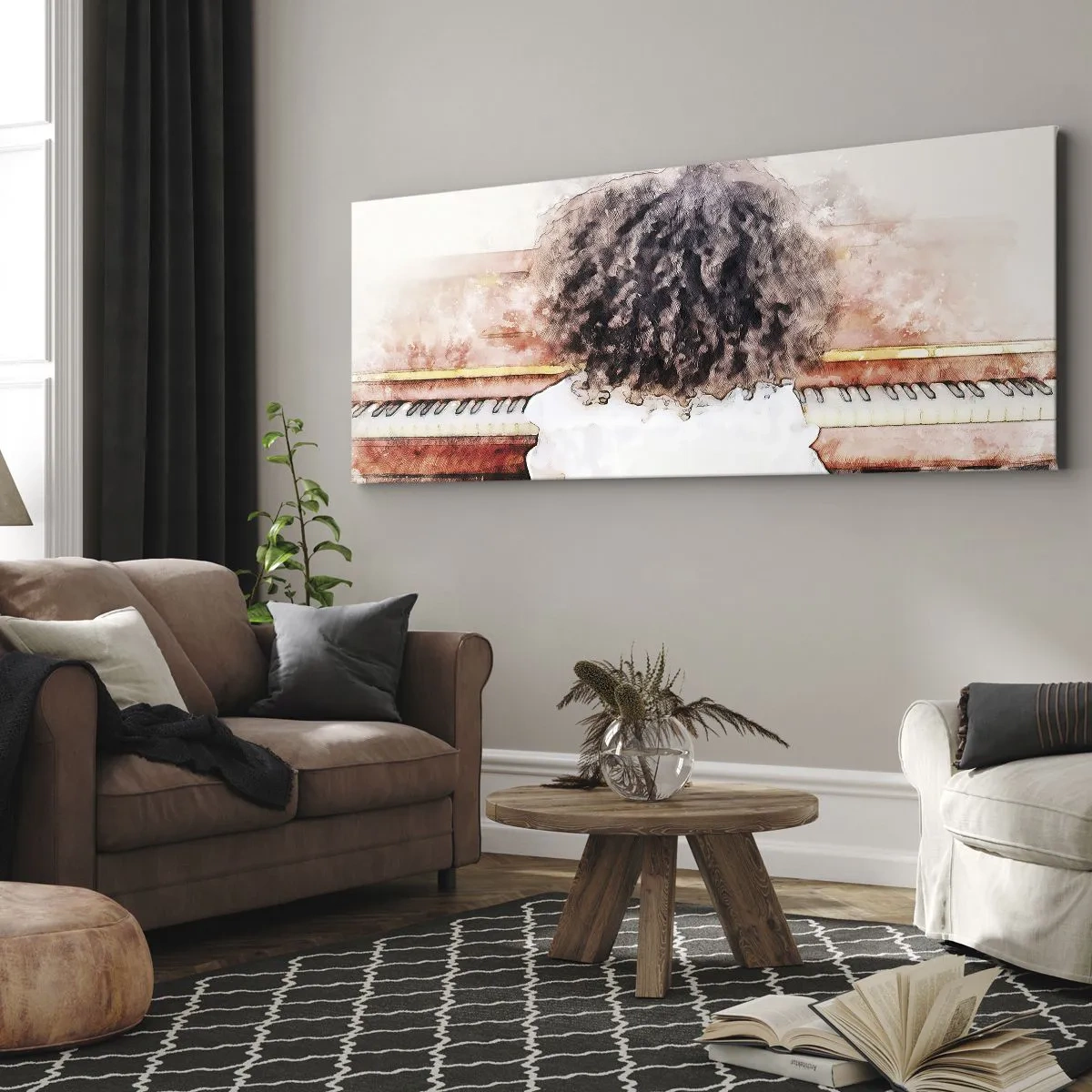 Quadro em tela - Num mundo novo - 100x40 cm
